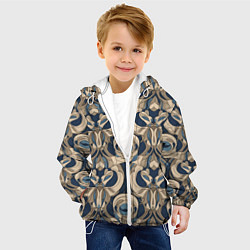 Куртка с капюшоном детская Коричневый узор паттерн, цвет: 3D-белый — фото 2