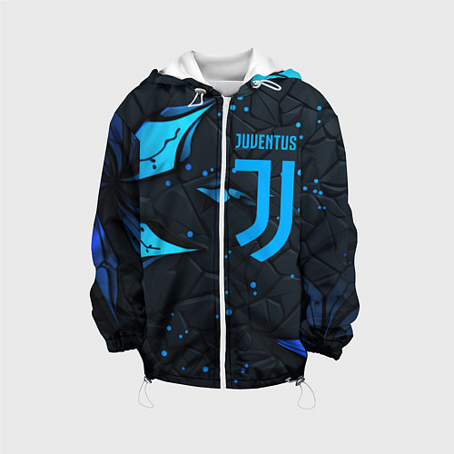 Детская куртка Juventus abstract blue logo / 3D-Белый – фото 1