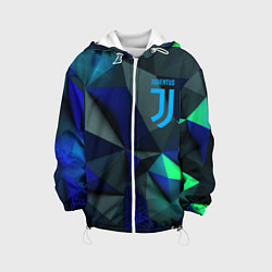 Куртка с капюшоном детская Juventus blue abstract logo, цвет: 3D-белый