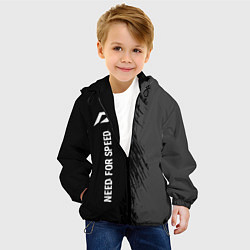 Куртка с капюшоном детская Need for Speed glitch на темном фоне: по-вертикали, цвет: 3D-черный — фото 2