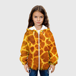Куртка с капюшоном детская Шкура жирафа - текстура, цвет: 3D-белый — фото 2