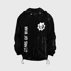 Куртка с капюшоном детская Gears of War glitch на темном фоне: надпись, симво, цвет: 3D-черный