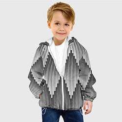 Куртка с капюшоном детская Большие вдавленные ромбы, цвет: 3D-белый — фото 2