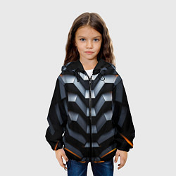Куртка с капюшоном детская Объемная конструкция, цвет: 3D-черный — фото 2