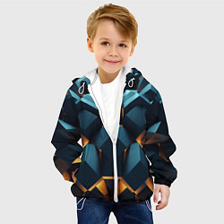 Куртка с капюшоном детская Объемные неровные плиты, цвет: 3D-белый — фото 2