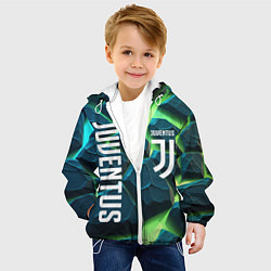 Куртка с капюшоном детская Juventus green neon, цвет: 3D-белый — фото 2