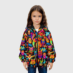 Куртка с капюшоном детская Мифические монстрики, цвет: 3D-черный — фото 2