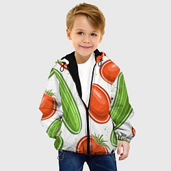 Куртка с капюшоном детская Помидоры и огурцы, цвет: 3D-черный — фото 2