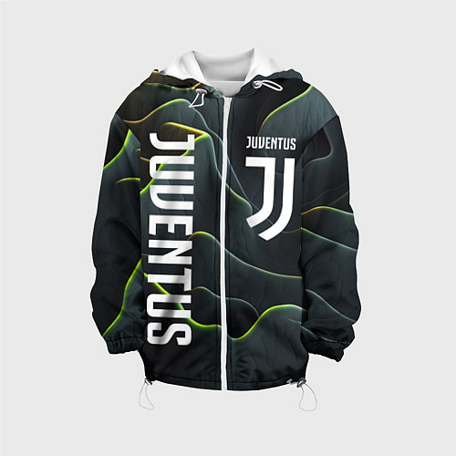 Детская куртка Juventus dark green logo / 3D-Белый – фото 1