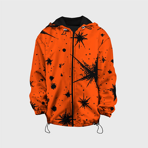 Детская куртка Огненный оранжевый абстракция / 3D-Черный – фото 1
