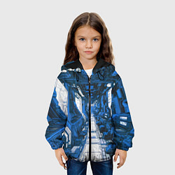 Куртка с капюшоном детская Синяя комната киберпанк, цвет: 3D-черный — фото 2