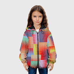 Куртка с капюшоном детская Веселая разноцветная клетка, цвет: 3D-черный — фото 2