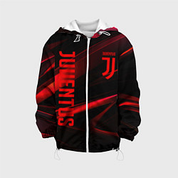 Куртка с капюшоном детская Juventus black red logo, цвет: 3D-белый