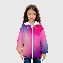 Куртка с капюшоном детская Футболка розовая палитра, цвет: 3D-белый — фото 2