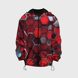 Детская куртка Cyber hexagon red