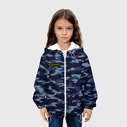 Куртка с капюшоном детская Камуфляж с нашивкой - Александр, цвет: 3D-белый — фото 2