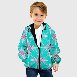 Куртка с капюшоном детская Геометрический цветочный узор, цвет: 3D-черный — фото 2