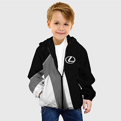 Куртка с капюшоном детская Лексус - спортивный серый, цвет: 3D-черный — фото 2