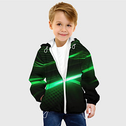 Куртка с капюшоном детская Зеленый неоновый свет, цвет: 3D-белый — фото 2