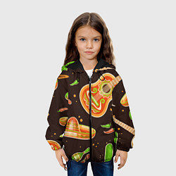 Куртка с капюшоном детская Мексиканское веселье, цвет: 3D-черный — фото 2