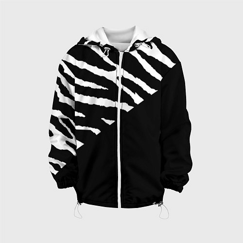 Детская куртка Полосы зебры с черным / 3D-Белый – фото 1