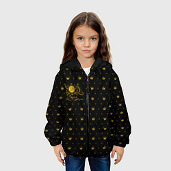 Куртка с капюшоном детская Королевский паттерн - Дарья, цвет: 3D-черный — фото 2