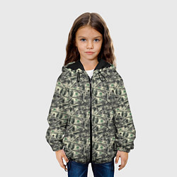 Куртка с капюшоном детская Американские доллары, цвет: 3D-черный — фото 2