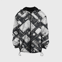 Детская куртка Полосы Чёрно-белые киберпанк