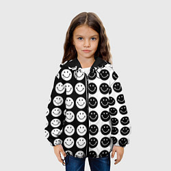 Куртка с капюшоном детская Smiley black and white, цвет: 3D-черный — фото 2