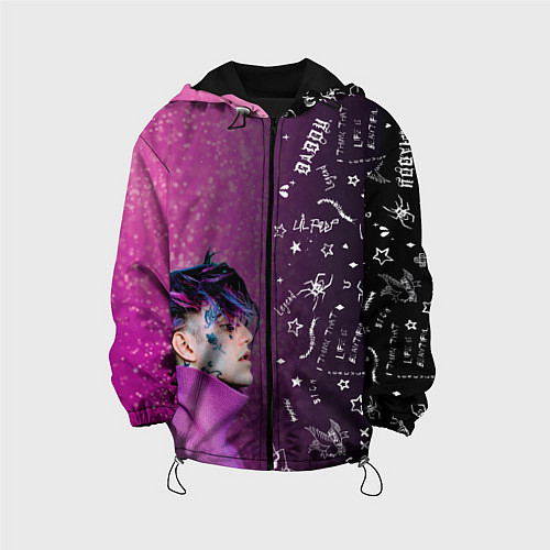 Детская куртка Лил Пип тату фиолетовый / 3D-Черный – фото 1