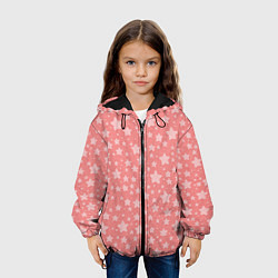 Куртка с капюшоном детская Розовый паттерн со звёздами, цвет: 3D-черный — фото 2
