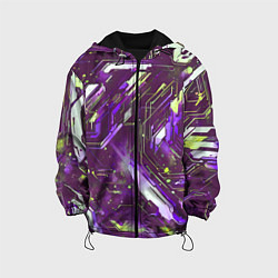 Детская куртка Космические кибер схемы фиолетовые