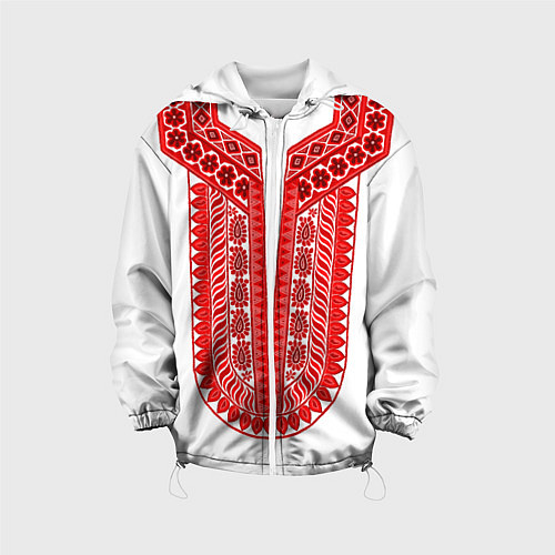 Детская куртка Красная славянская вышиванка / 3D-Белый – фото 1