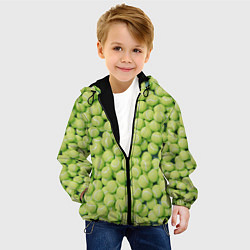 Куртка с капюшоном детская Узор из теннисных мячей, цвет: 3D-черный — фото 2