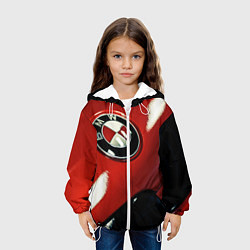 Куртка с капюшоном детская Знак бмв на капоте, цвет: 3D-белый — фото 2