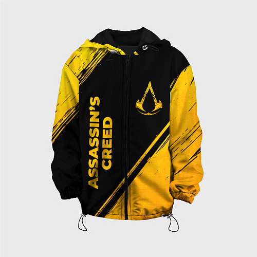 Детская куртка Assassins Creed - gold gradient: надпись, символ / 3D-Черный – фото 1