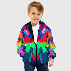 Куртка с капюшоном детская Abstract mirror composition, цвет: 3D-черный — фото 2