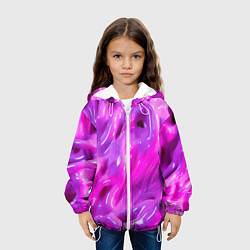 Куртка с капюшоном детская Розовая слизь, цвет: 3D-белый — фото 2