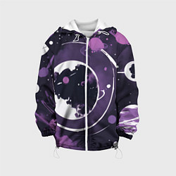 Куртка с капюшоном детская Фиолетовый космос - нейросеть, цвет: 3D-белый