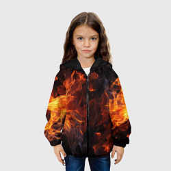 Куртка с капюшоном детская Огонь и искры, цвет: 3D-черный — фото 2