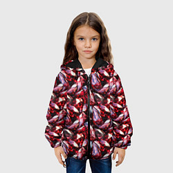 Куртка с капюшоном детская Рубиновый паттерн, цвет: 3D-черный — фото 2