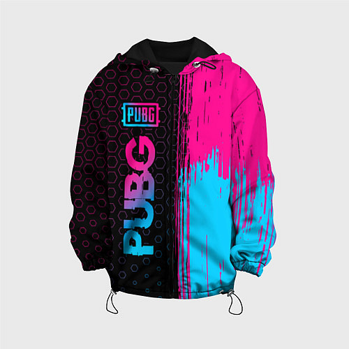Детская куртка PUBG - neon gradient: по-вертикали / 3D-Черный – фото 1