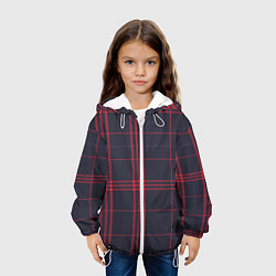 Куртка с капюшоном детская Красно-черная клетка, цвет: 3D-белый — фото 2