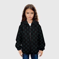 Куртка с капюшоном детская Неоновые круги на чёрном фоне, цвет: 3D-черный — фото 2