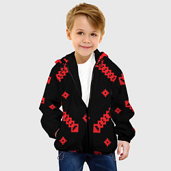 Куртка с капюшоном детская Национальный - черный 2, цвет: 3D-черный — фото 2