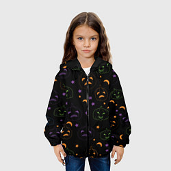 Куртка с капюшоном детская Тыквы яркие, цвет: 3D-черный — фото 2