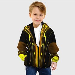 Куртка с капюшоном детская Предупреждающая осиная расцветка, цвет: 3D-черный — фото 2