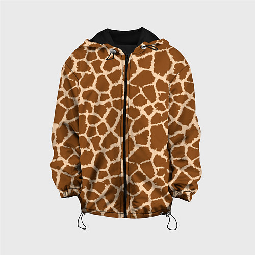 Детская куртка Кожа жирафа - giraffe / 3D-Черный – фото 1