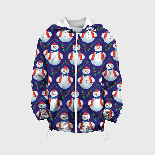 Детская куртка Милые снеговики - зимний узор / 3D-Белый – фото 1