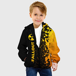 Куртка с капюшоном детская Fallout - gold gradient: по-вертикали, цвет: 3D-черный — фото 2